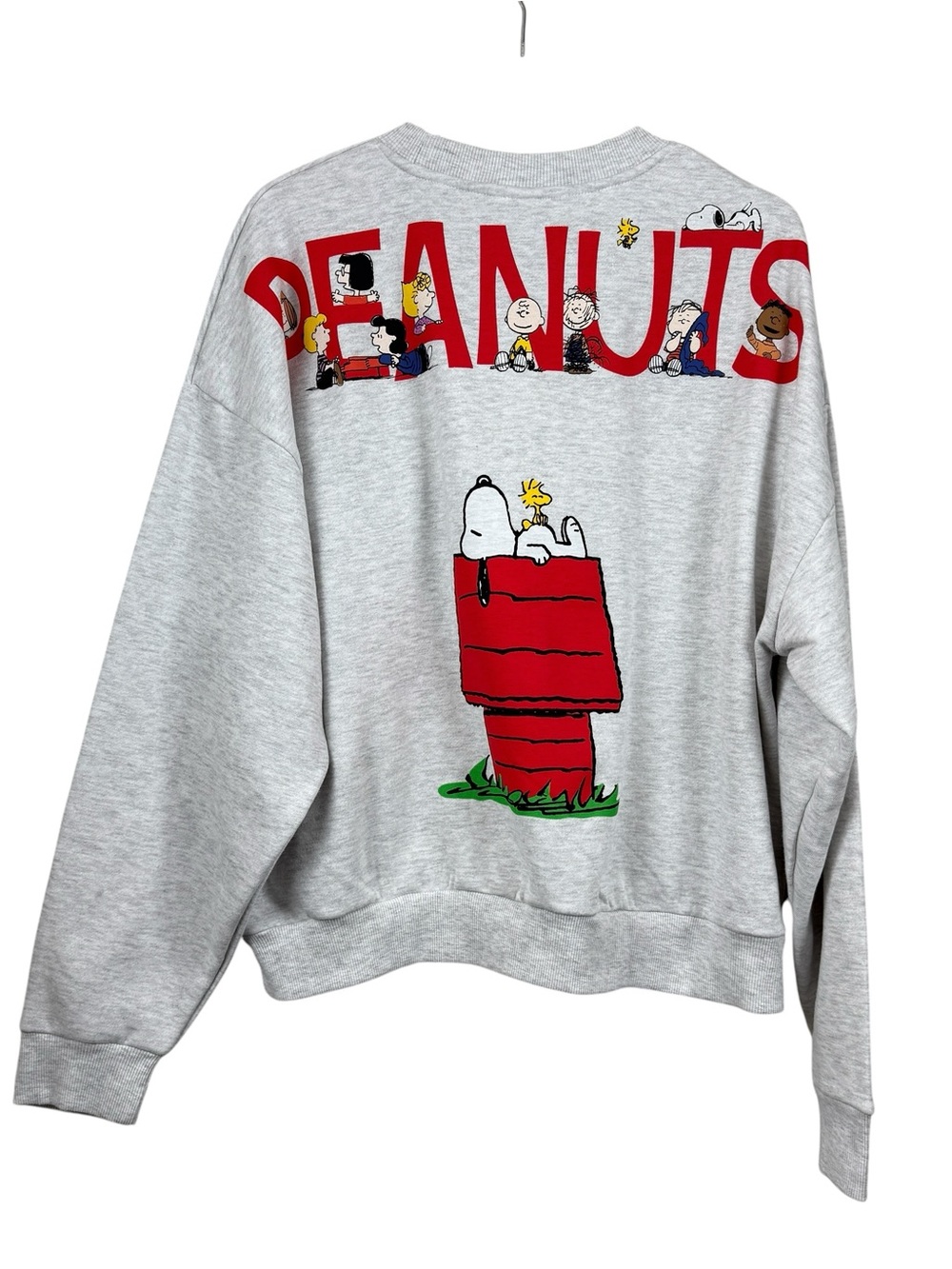 Peanuts Gang Gray Double Sided Sweatshirt Women’s Size L NWT